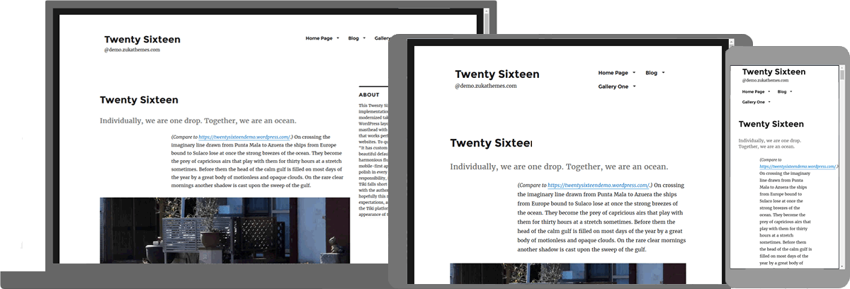 Twenty Sixteen Responsive
